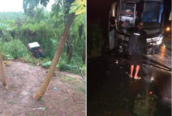 Ônibus com time do São Raimundo sofre acidente na estrada de Marabá Ônibus com time do São Raimundo sofre acidente na estrada de Marabá