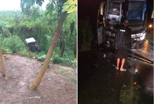 Ônibus com time do São Raimundo sofre acidente na estrada de Marabá 