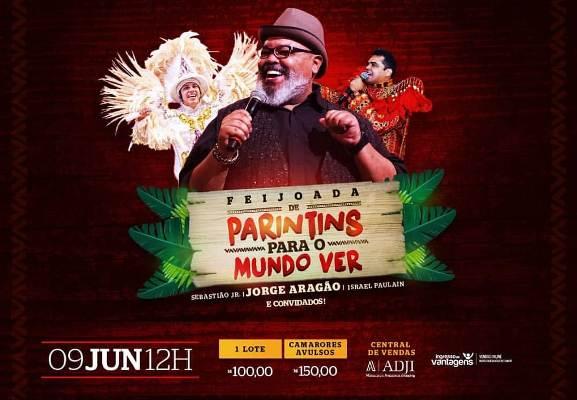 Jorge Aragão canta na Feijoada ‘Parintins Para o Mundo Ver’ dia 9 de junho Jorge Aragão canta na Feijoada ‘Parintins Para o Mundo Ver’ dia 9 de junho