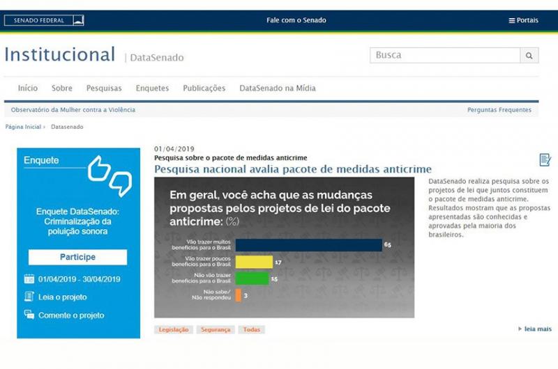 DataSenado: maioria aprova pacote anticrime do ministro Sérgio Moro DataSenado: maioria aprova pacote anticrime do ministro Sérgio Moro