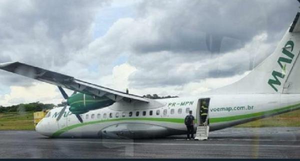 Avião da MAP faz pouso de emergência no aeroporto de Manaus Avião da MAP faz pouso de emergência no aeroporto de Manaus