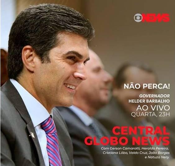 Helder Barbalho é o entrevistado de hoje (4) na Globo News Helder Barbalho é o entrevistado de hoje (4) na Globo News