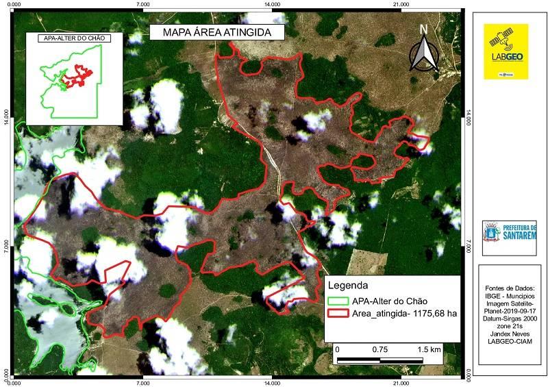 APA Alter do Chão teve 1.175,68 hectares de área queimada APA Alter do Chão teve 1.175,68 hectares de área queimada