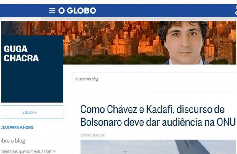 Globo já trata Bolsonaro como extremista e prevê vexame histórico na ONU Globo já trata Bolsonaro como extremista e prevê vexame histórico na ONU