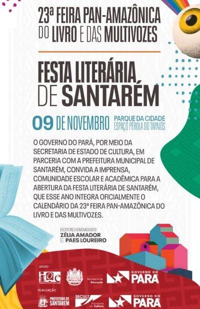 Festa Literária começa neste sábado (09), em Santarém