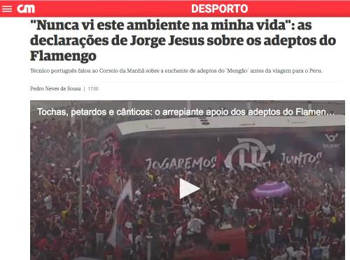Torcida do Flamengo impressiona Imprensa de Portugal: 'arrepiante' Torcida do Flamengo impressiona Imprensa de Portugal: 'arrepiante'