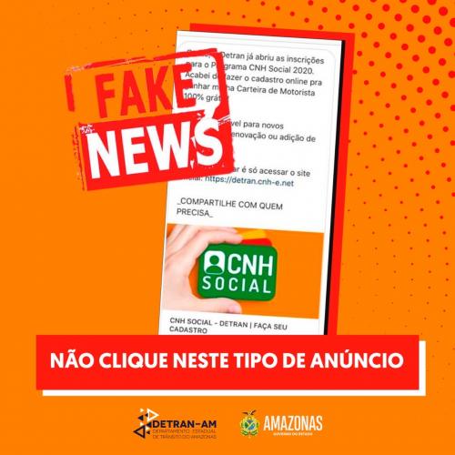 Detran-AM alerta sobre golpe envolvendo programa CNH Social Detran-AM alerta sobre golpe envolvendo programa CNH Social
