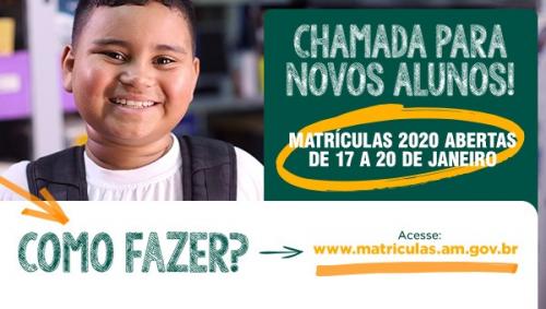 Matrículas 2020 abertas para novos alunos da rede municipal de ensino Matrículas 2020 abertas para novos alunos da rede municipal de ensino