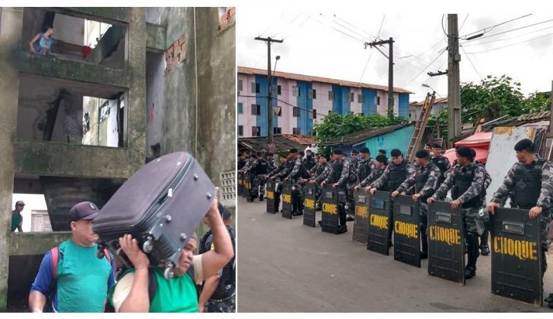 PM cumpre retirada de 80 famílias no Guamá, em Belém PM cumpre retirada de 80 famílias no Guamá, em Belém