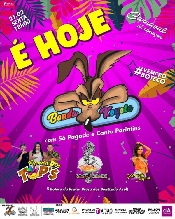 Banda do Koiote é atração desta sexta-feira gorda (21) do Carnailha 2020 Banda do Koiote é atração desta sexta-feira gorda (21) do Carnailha 2020