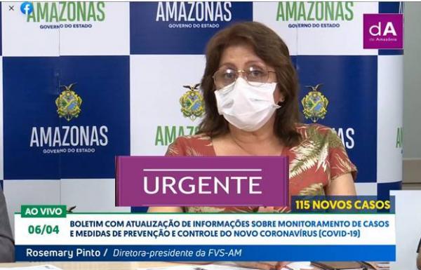 FVS diz que Amazonas entrou no pico do coronavírus:115 casos e 4 mortes em 24h FVS diz que Amazonas entrou no pico do coronavírus:115 casos e 4 mortes em 24h