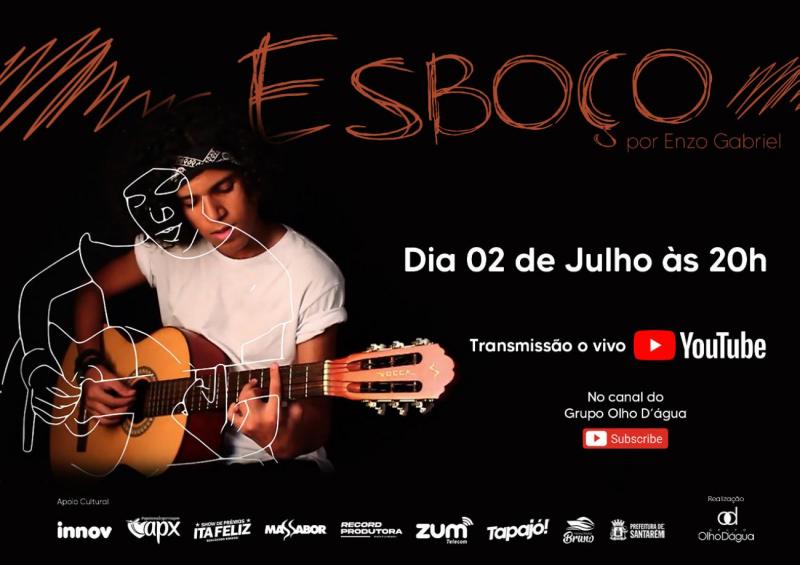 Live 'Esboço' com o artista Enzo Gabriel na Casa da Cultura, em Santarém Live 'Esboço' com o artista Enzo Gabriel na Casa da Cultura, em Santarém