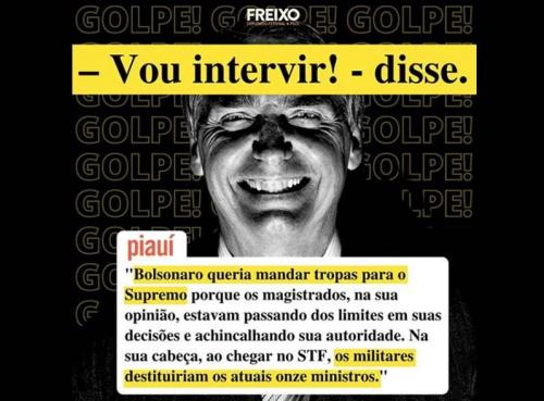 Bolsonaro cogitou mandar tropas fechar STF, após possível apreensão de celular, diz revista Bolsonaro cogitou mandar tropas fechar STF, após possível apreensão de celular, diz revista
