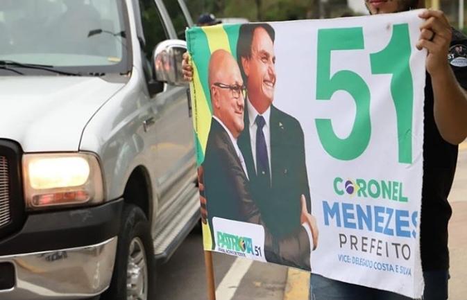 Justiça Eleitoral retira propaganda de Menezes com Bolsonaro à pedido de Alberto Neto Justiça Eleitoral retira propaganda de Menezes com Bolsonaro à pedido de Alberto Neto