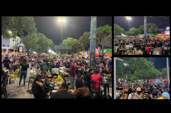 Manaus ignora risco de 3ª onda da covid e lota praça do Eldorado Manaus ignora risco de 3ª onda da covid e lota praça do Eldorado