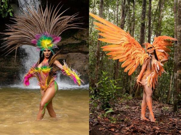 Itens do Boi Caprichoso vestem fantasias de materiais reutilizáveis para reviver lendas amazônicas Itens do Boi Caprichoso vestem fantasias de materiais reutilizáveis para reviver lendas amazônicas