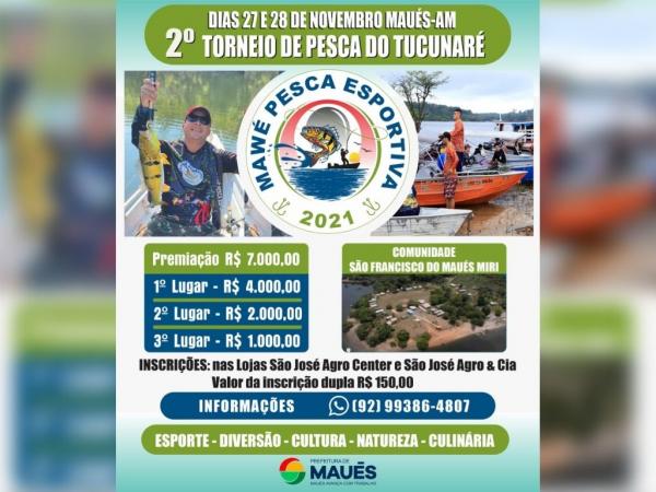 2º Torneio de Pesca Esportiva de Maués começa neste sábado (27) e vai premiar com R$ 7 mil 2º Torneio de Pesca Esportiva de Maués começa neste sábado (27) e vai premiar com R$ 7 mil
