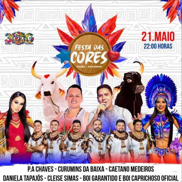 Maués recebe hoje (21) Caprichoso e Garantido para Festa das Cores, com itens oficiais Maués recebe hoje (21) Caprichoso e Garantido para Festa das Cores, com itens oficiais