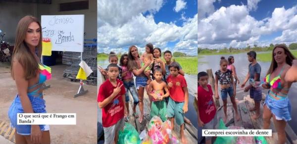 Em Parintins, Nicole Bahls viraliza ao conhecer região ribeirinha Em Parintins, Nicole Bahls viraliza ao conhecer região ribeirinha
