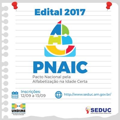 SEDUC divulga edital e ficha de inscrições para o PNAIC 2017 SEDUC divulga edital e ficha de inscrições para o PNAIC 2017