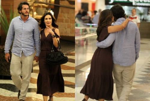 Fátima Bernardes surge com novo namorado em shopping Fátima Bernardes surge com novo namorado em shopping