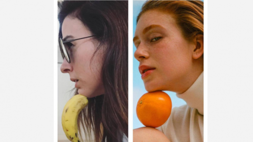 Tatá Werneck zoa foto de Marina Ruy Barbosa e usa banana para copiar pose Tatá Werneck zoa foto de Marina Ruy Barbosa e usa banana para copiar pose