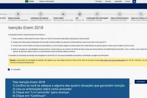 Saiba como pedir isenção da taxa de inscrição do Enem 2018 Saiba como pedir isenção da taxa de inscrição do Enem 2018
